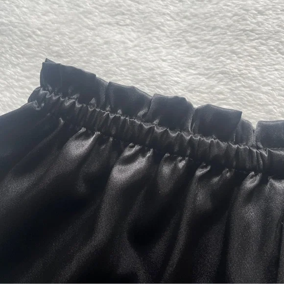 Hudson’s Bay Satin Pajama Pants Small Black Soft Luxury Sleepwear - Picture 7 of 16